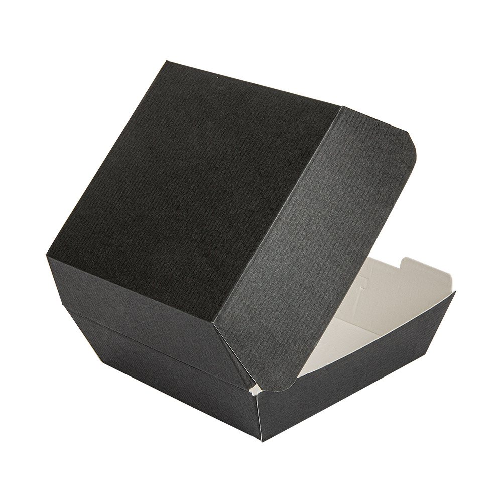234.08-SCATOLE HAMBURGER 'THEPACK'  13x12,5x6,2 CM (S) NERO CARTONE NANO-MICRO (50 u.)