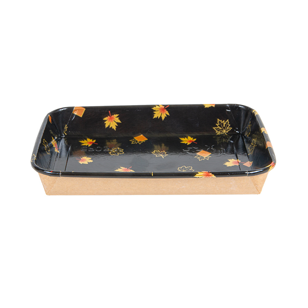 268.89-RECIPIENTI PER "SUSHI"  20PE + 280 +16PE G/M2 18,5x12,9x2,4 CM NERO KRAFT (50 u.)