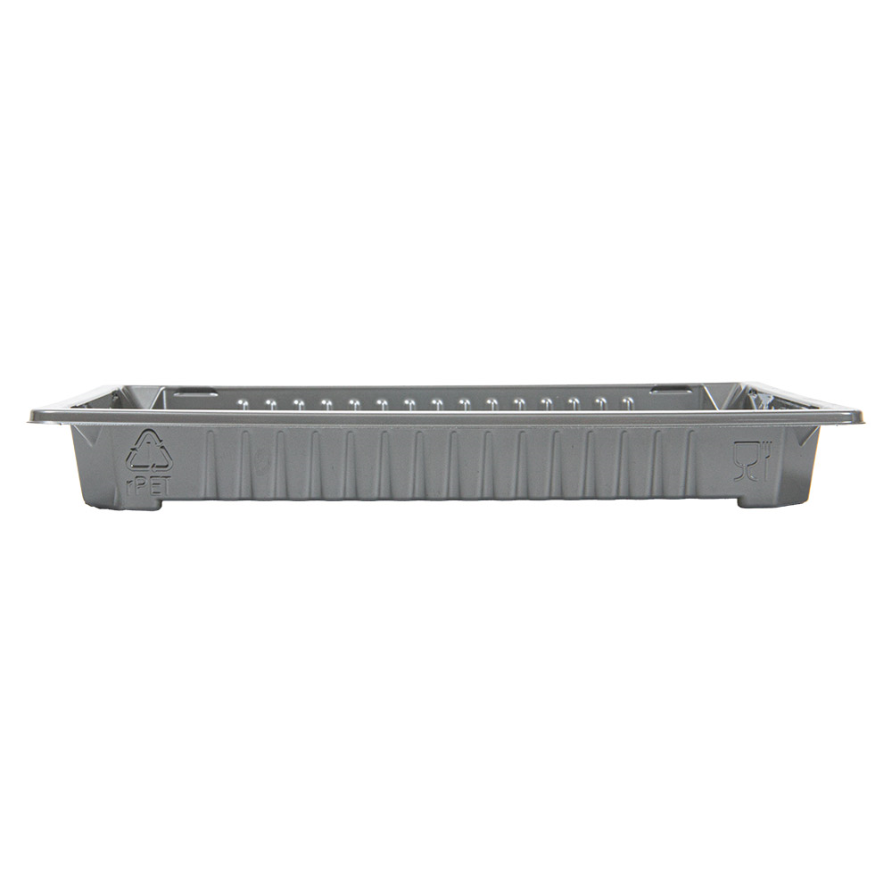 267.92-RECIPIENTI PER "SUSHI" 244 ML 16,6x11,5x2 CM ARGENTO RPET (312 u.)