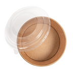 233.45-COMBO INSALATIERA + COPPERCHIO PET 750 ML - 25 oz 300 + 18 PE G/M2 Ø15/12,8x6 CM NATURALE KRAFT (25 u.)