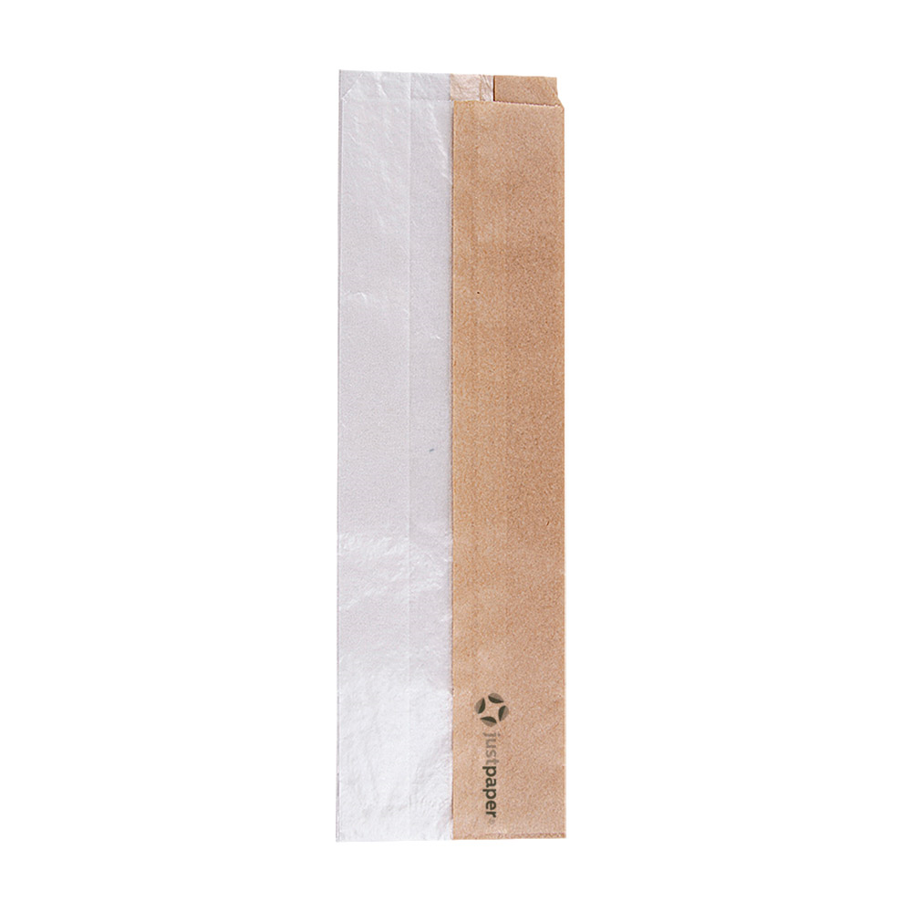 231.16-SACCHETTI PER SANDWICHES CON FINESTRA ECO 'JUST PAPER' REGULAR 40 G/M2 9+5,5x30 CM NATURALE PERGAMANA ANTIGRASSI (250 u.)