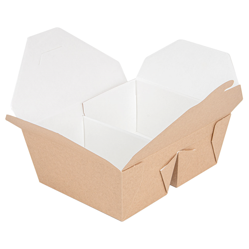 258.46-SCATOLE AMERICANE 2 SCOMPARTI 'THEPACK' 675 + 6 75 ML 15,2x12,1x6,5 CM NATURALE CARTONE NANO-MICRO + PP (50 u.)