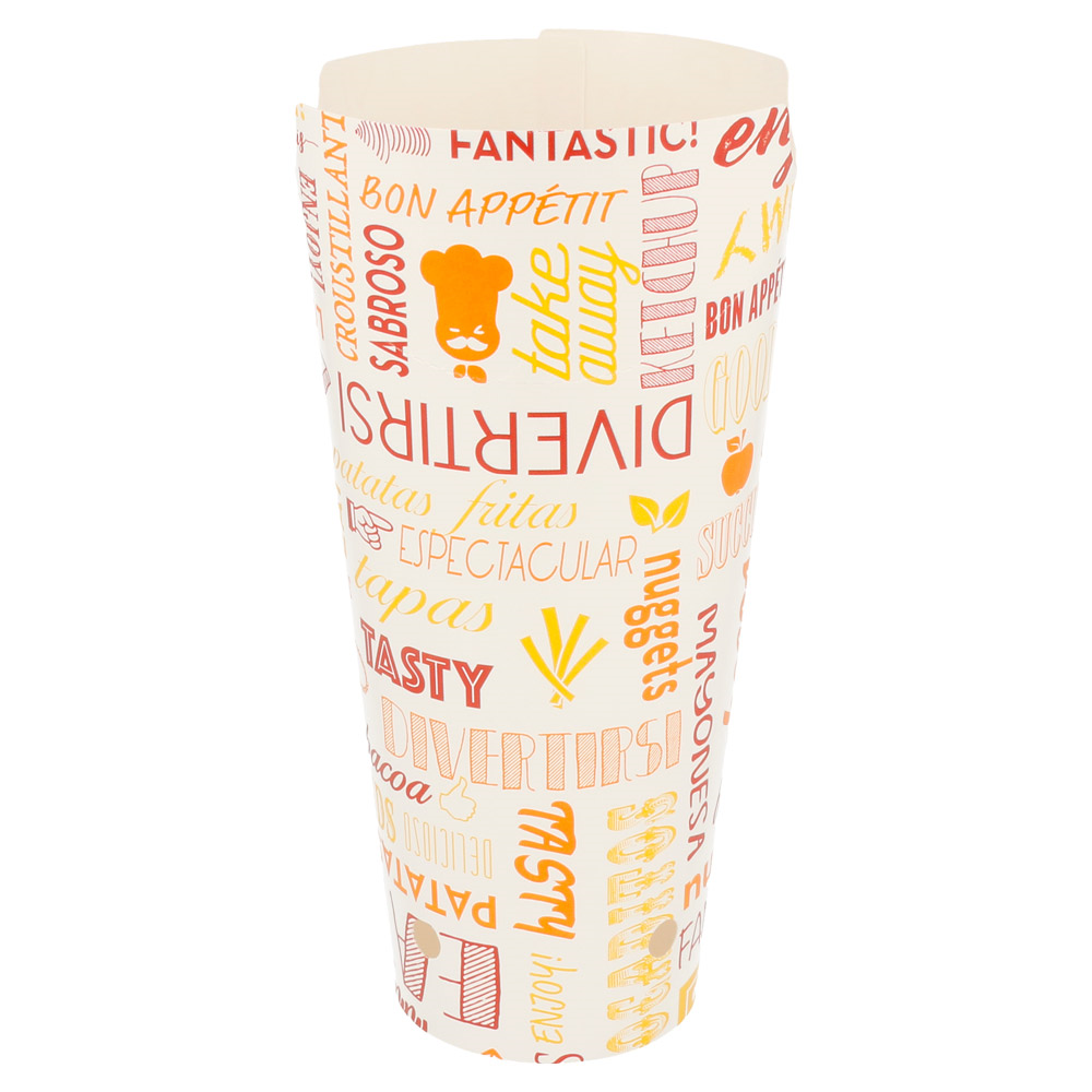 229.63-BICCHIERE PER FRITTI CHIUSO 'PAROLE' 22 OZ - 660 ML 220 + 18PE G/M2 8,5x18 CM BIANCO CARTONE (50 u.)