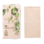 251.09-10 U. x 10 U. FAZZOLETTI 3 VELI 'FEEL GREEN'  21x21 CM NATURALE KRAFT