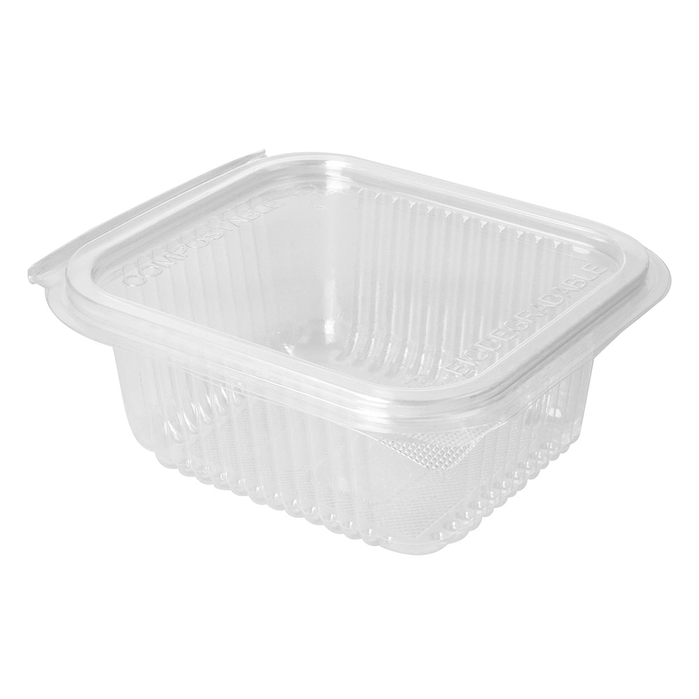 227.37-CONTENITORI CON COPERCHIO A CERNIERA  500 ML 13,5x12,5x5,6 CM TRASPARENTE PLA (50 u.)