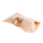 258.04-SACCHE CON CHIUSURA ZIP  500 GR 45 + 13 PET + 27 CPP G/M2 16+4x27 CM NATURALE KRAFT (50 u.)