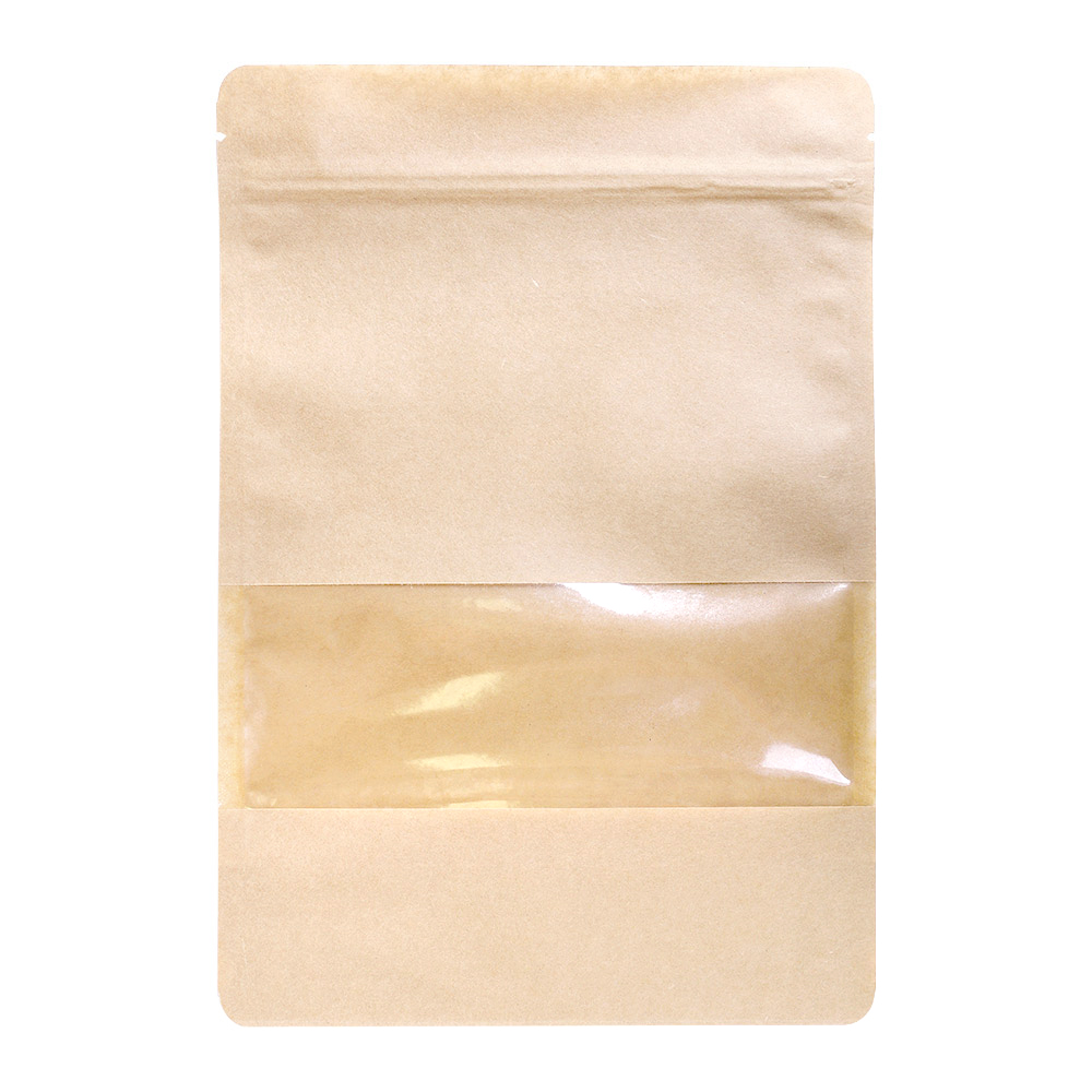 258.05-SACCHE CON CHIUSURA ZIP  1000 GR 45 + 13 PET + 27 CPP G/M2 20+5x30 CM NATURALE KRAFT (50 u.)