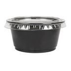 215.17-50 COPPETTE PICCOLE + 50 COPERCHI 60 ML Ø6,2x3,2 CM NERO PP