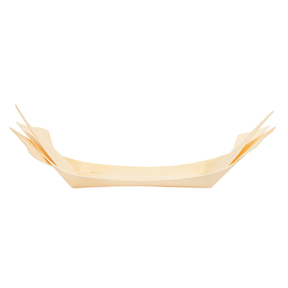 254.95-MINI RECIPIENTI PER SNACKS 'WOOD'  16,5x5,5x0,8 CM NATURALE LEGNO (10 u.)
