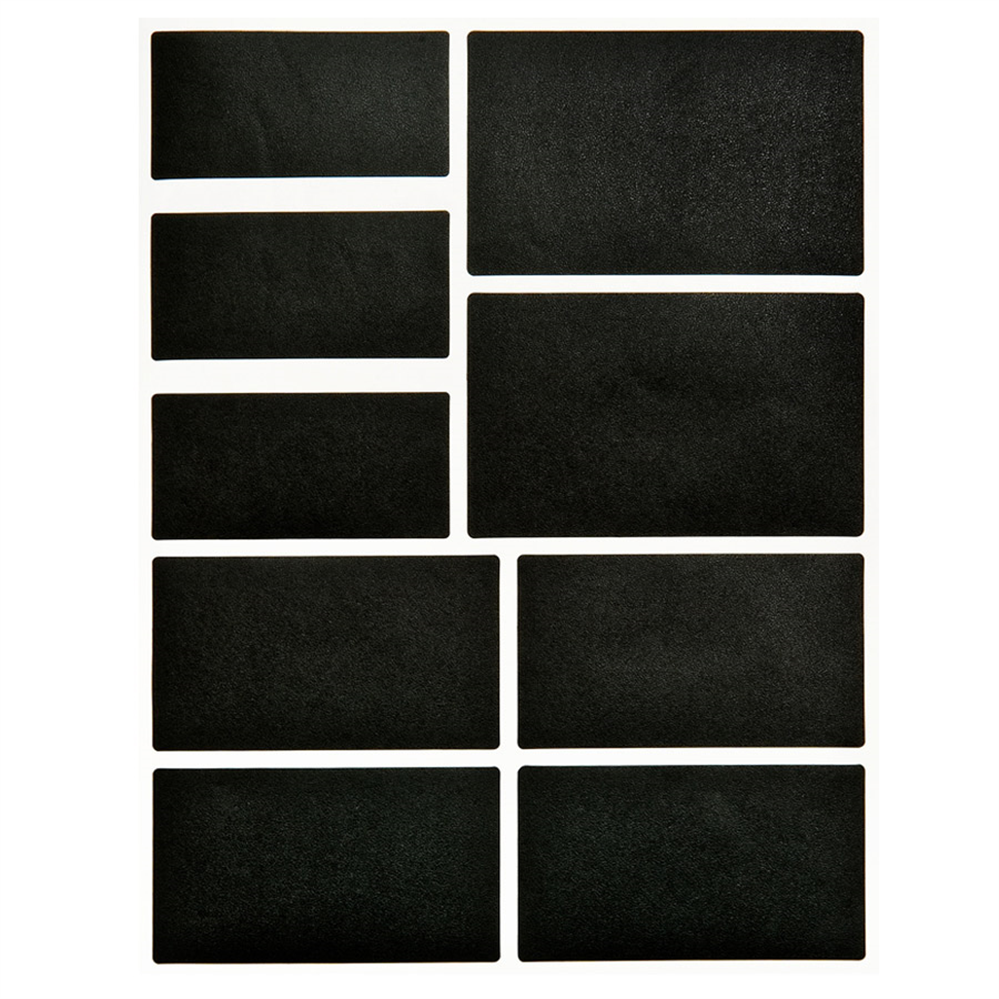 211.59-2H. 18U. ETICHETTE RETTANGOLARI   NERO VINILE (12 u.)