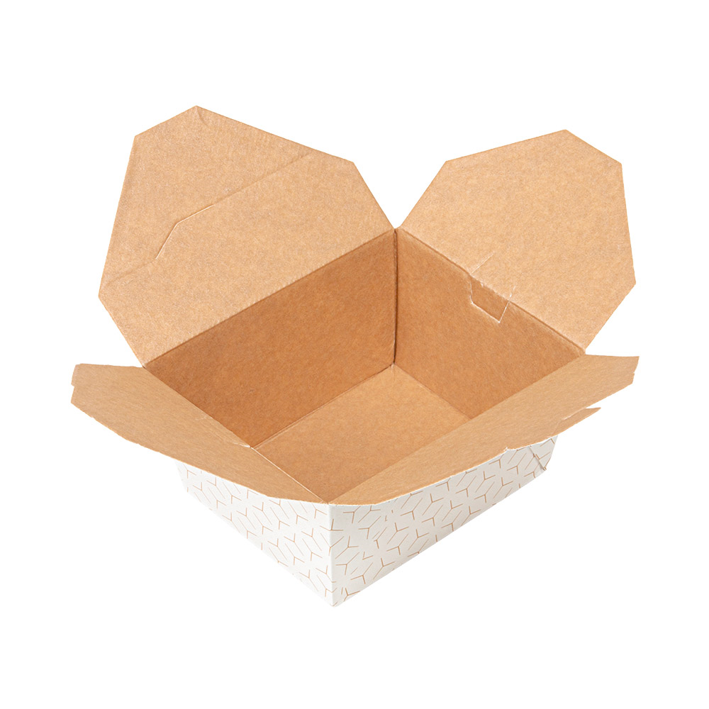 279.18-SCATOLE AMERICANE PER MICROONDE 'THEPACK' CUBE 780 ML 11,3x9x6,3 CM BIANCO/NATURALE CARTONE NANO-MICRO + PP (50 u.)
