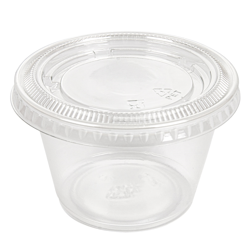 215.16-50 COPPETTE PICCOLE + 50 COPERCHI 120 ML Ø7,4x4,6 CM TRASPARENTE PP