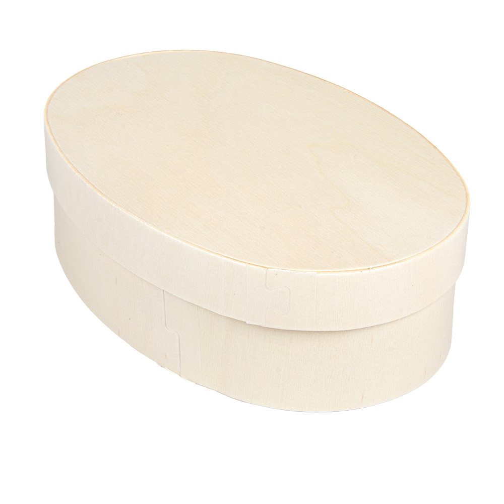266.08-MINI SCATOLA OVALE CON COPERCHIO 'WOOD'  16x10,5x5 CM NATURALE LEGNO