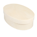 266.08-MINI SCATOLA OVALE CON COPERCHIO 'WOOD'  16x10,5x5 CM NATURALE LEGNO