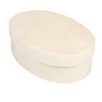 266.08-MINI SCATOLA OVALE CON COPERCHIO 'WOOD'  16x10,5x5 CM NATURALE LEGNO