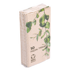 251.09-10 U. x 10 U. FAZZOLETTI 3 VELI 'FEEL GREEN'  21x21 CM NATURALE KRAFT