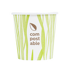 271.07-BICCHIERI BEVANDE FREDDE E CALDE 1 PARETE 'COMPOSTABLE GRASS' 120 ML - 4 oz 230 G/M2 Ø6,3/4,5x6 CM BIANCO CARTONE (50 u.)