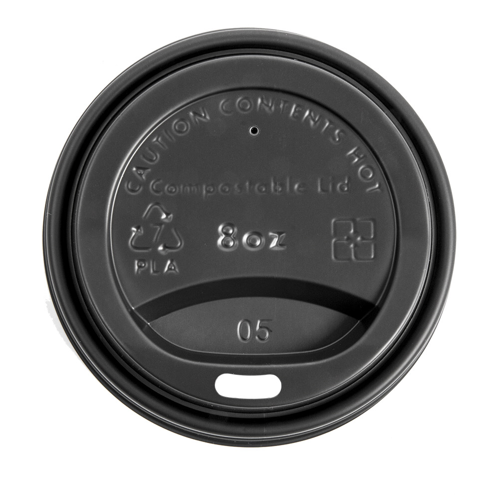 228.74-COPERCHI PER BICCHIERI 240 ML BIODEGRADABLE  NERO CPLA (50 u.)