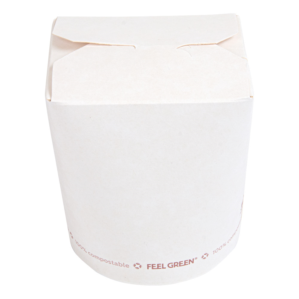 255.24-RICIPIENTI MULTIUSO 'FEEL GREEN' COMPOSTABLE 480 ML 325 G/M2 Ø8x9 CM BIANCO CARTONE (50 u.)