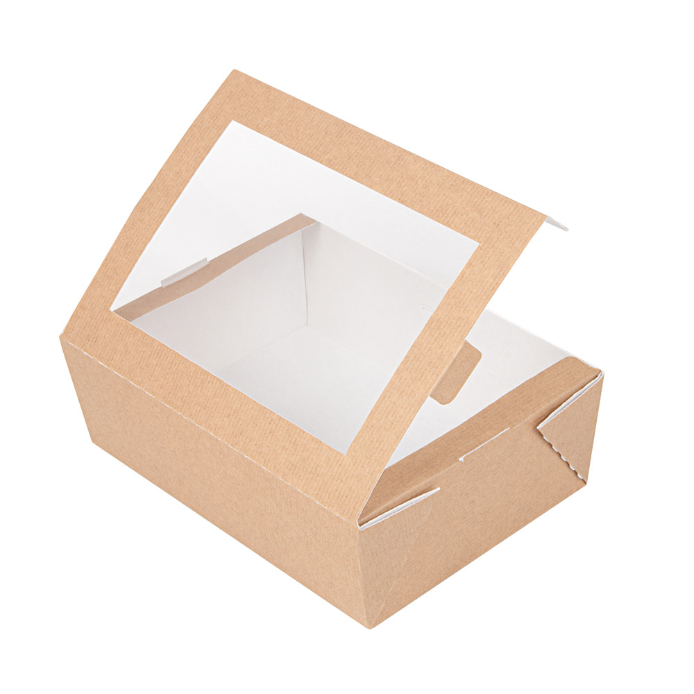 253.62-SCATOLE CON FINESTRA 'THEPACK' 1000 ML 12x17x5,5 CM NATURALE CARTONE NANO-MICRO + OPP (50 u.)