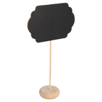 207.17-3 U. MINI LAVAGNA FORMA NUVOLA + PIEDE   9x6x10 CM NERO LEGNO