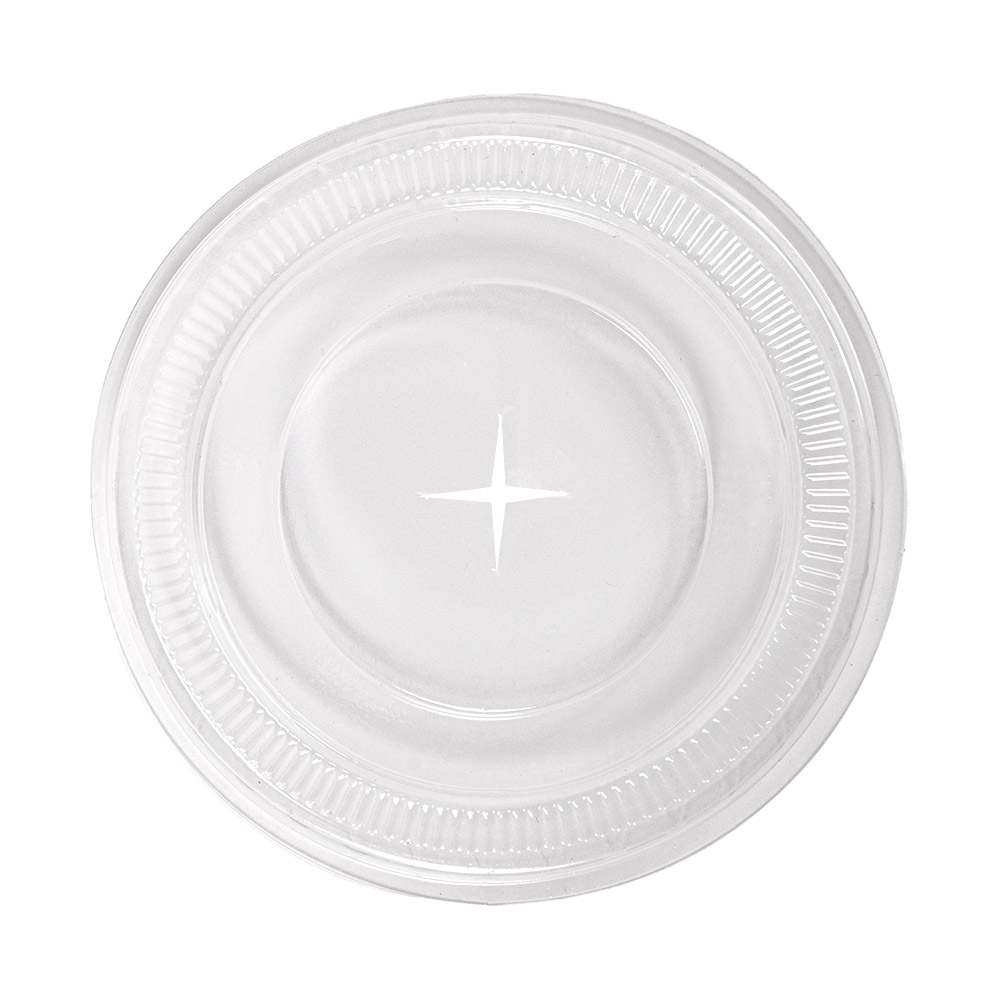 231.36-COPERCHI PIATTI CON CROCE PER 224.01  Ø 8,5x0,8 CM TRASPARENTE PLA (50 u.)