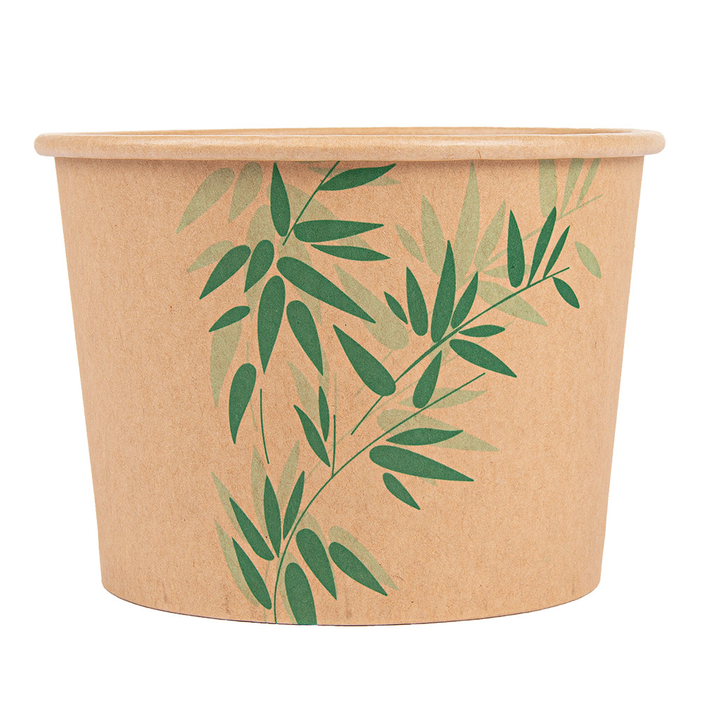 219.75-TERRINA 'FEEL GREEN' 500 ML 280 + 18 PE G/M2 Ø11x8,2 CM MARRONE KRAFT (50 u.)