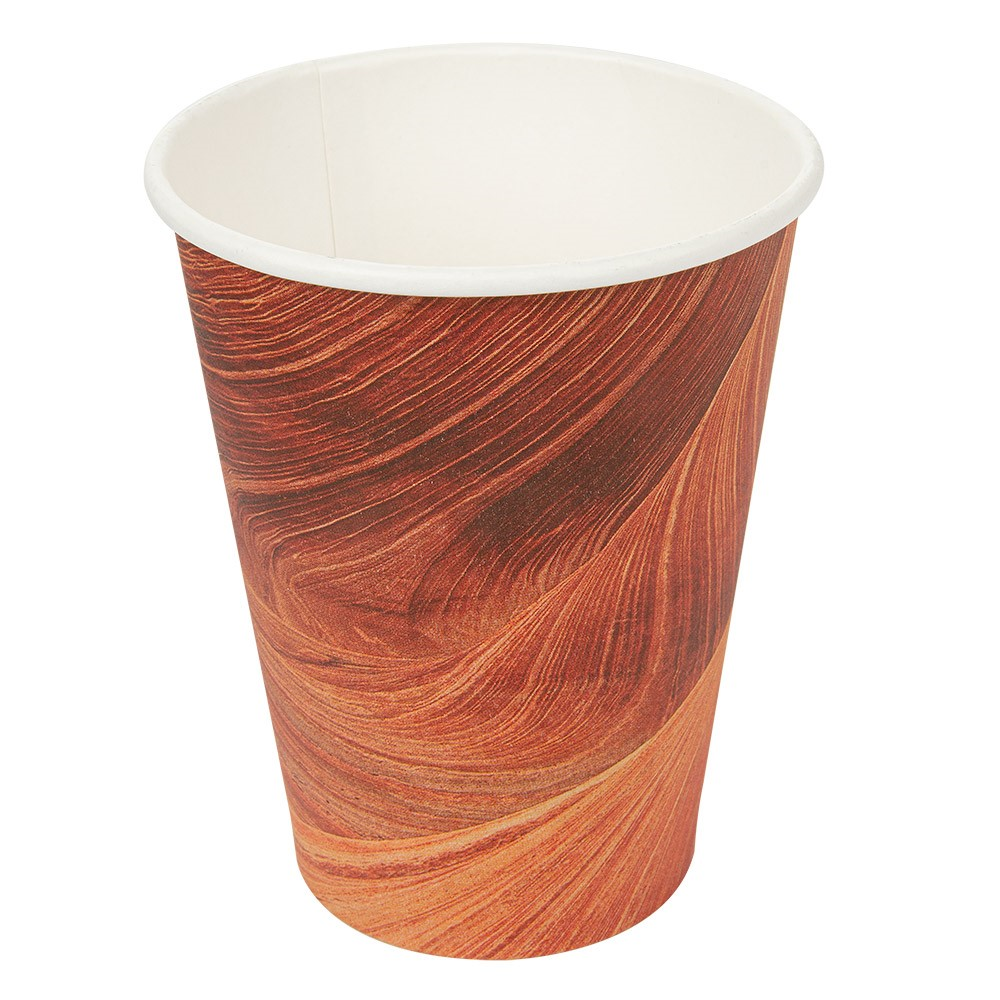 255.06-BICCHIERI BEVANDE CALDE 1 PARETE 'ARIZONA' 480 ML 300 + 18 PE G/M2 Ø9/6x13,2 CM MARRONE CARTONE (50 u.)