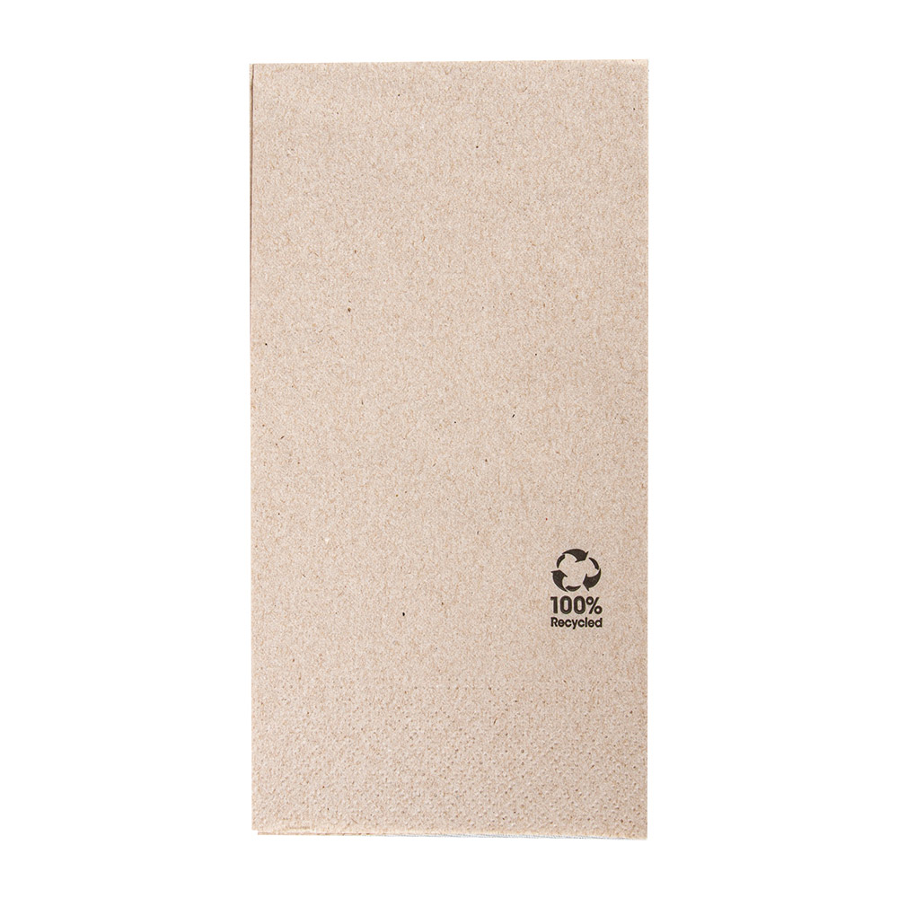 212.47-TOVAGLIOLI ECOLABEL 2 VELI PIEGATO 1/8 'FEEL GREEN'  18 G/M2 40x40 CM NATURALE TISSUE RICICLATO (50 u.)