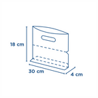 173.36-CONFEZIONI CON BASE E MANICI TURTLE PACK 50 G/M2 + 15 PP 22+4,5/4,5x18 CM BIANCO KRAFT (50 u.)