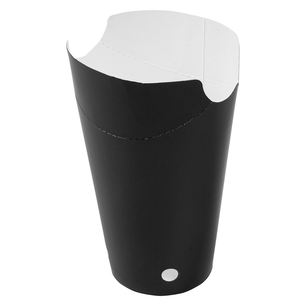 219.81-BICCHIERE FRITTI CHIUSO 12 OZ - 360 ML 220 + 18PE G/M2 6,7x12,5 CM NERO CARTONE (100 u.)