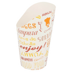 229.59-BICCHIERE PER FRITTI APERTO PAROLE 16 OZ - 480 ML 220 + 18PE G/M2 Ø8,5x13,5 CM BIANCO CARTONE (50 u.)