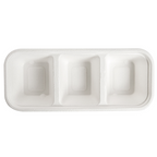 257.53-VASSOI 3 SCOMPARTI 'BIONIC' 500 ML 22,5x9,6x4,3 CM BIANCO BAGASSA (50 u.)