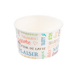 230.33-CONTENITORI GELATI PAROLE 240 ML 250 + 18 PE G/M2 Ø9,4x5,5 CM BIANCO CARTONE (50 u.)