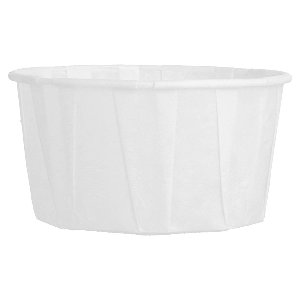 126.79-TERRINA CARTA PLISSETTATA 100 ML (3,2 oz) 80 G/M2 Ø6,6/5x4,2 CM BIANCO PERGAMANA ANTIGRASSI (250 u.)