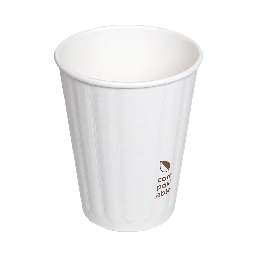 275.25-BICCHIERI BEVANDE CALDE DOPPIA PARETE  360 ML 328 + 210 G/M2 Ø9/6x11 CM BIANCO CARTONE (25 u.)