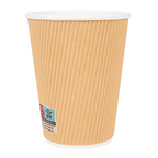 180.77-BICCHIERI BEVANDE CALDE DOPPIA PARETE  360 ML - 12 oz 300 + 250 + 18 PE G/M2 Ø9/6x11 CM MARRONE CARTONE (25 u.)