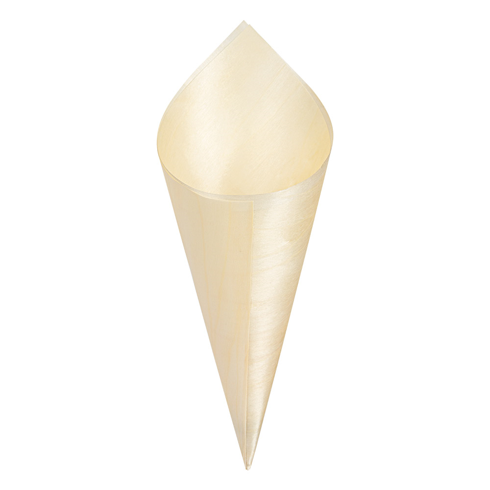 259.92-CONI IN FOGLIA DI PIOPPO 'WOOD'  24 CM NATURALE LEGNO (50 u.)