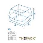 234.22-SCATOLE HAMBURGER 'THEPACK'  17,6x16,8x7,8 CM (XL WIDER) BIANCO CARTONE NANO-MICRO (50 u.)