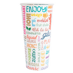 229.10-BICCHIERI BEVANDE CALDE 1 PARETE PAROLE 660 ML - 22 oz 280 + 18PE G/M2 Ø9/6x17 CM BIANCO CARTONE (50 u.)