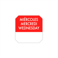 393.67-1000 U. ETICHETTE ADESIVE MERCOLEDI   2,5x2,5 CM ROSSO ADESIVO
