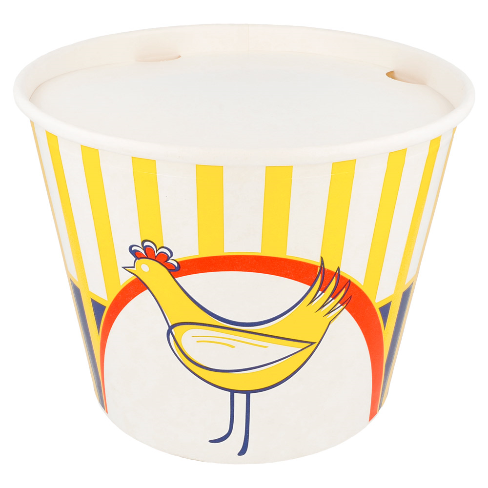 178.66-CONTENITORI PER POLLO +COPERCHIO  4500 ML 15PE + 380 + 18PE G/M2 Ø 21,6/16x16,8 CM BIANCO CARTONE (40 u.)